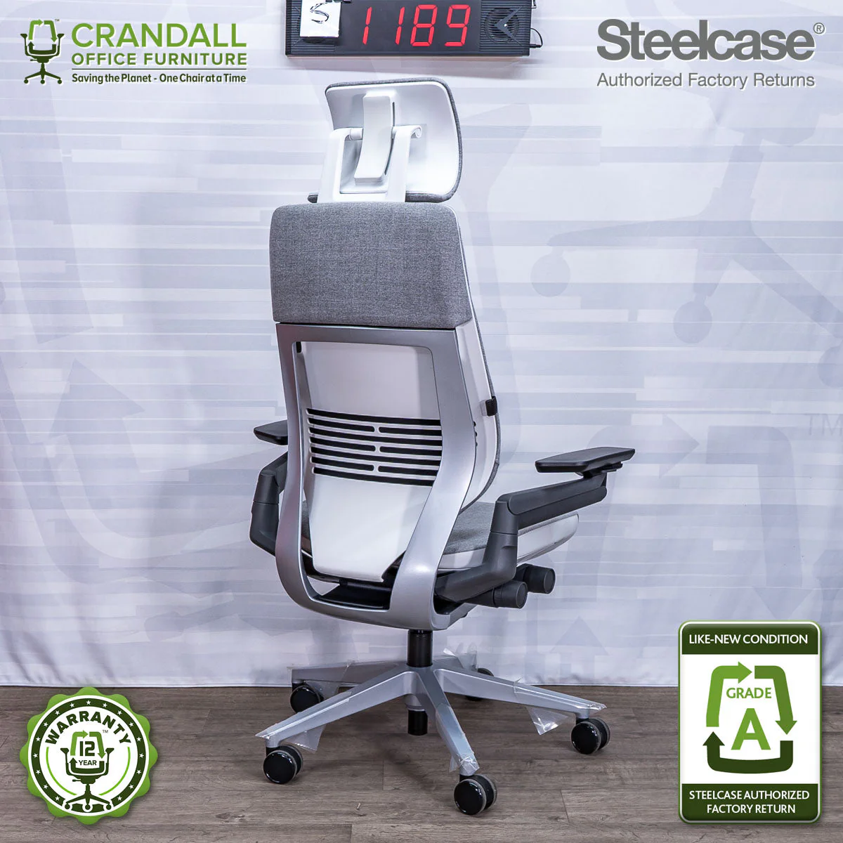 S-1189 - Steelcase Gesture with Headrest - Grade A - Image 2