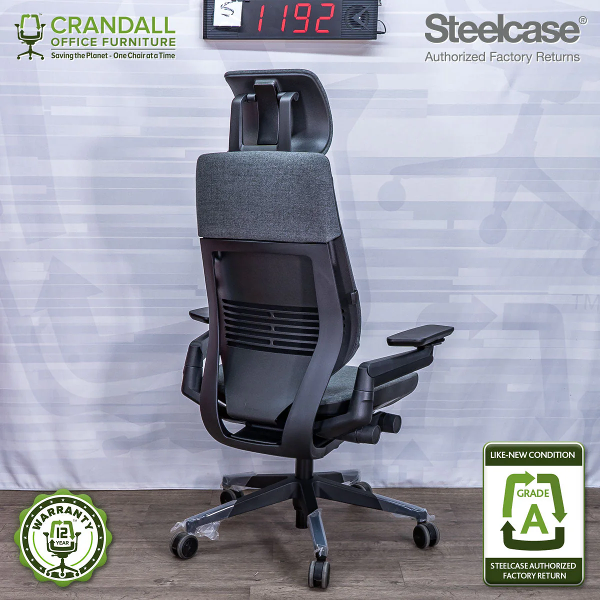 S-1192 - Steelcase Gesture with Headrest - Grade A - Image 2