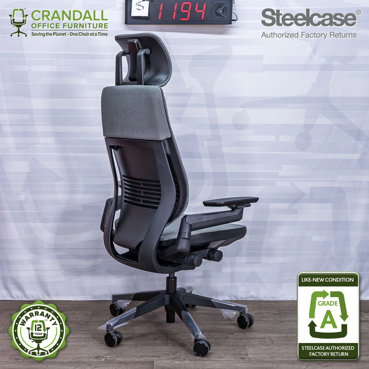 S-1194 - Steelcase Gesture with Headrest - Grade A - Image 2