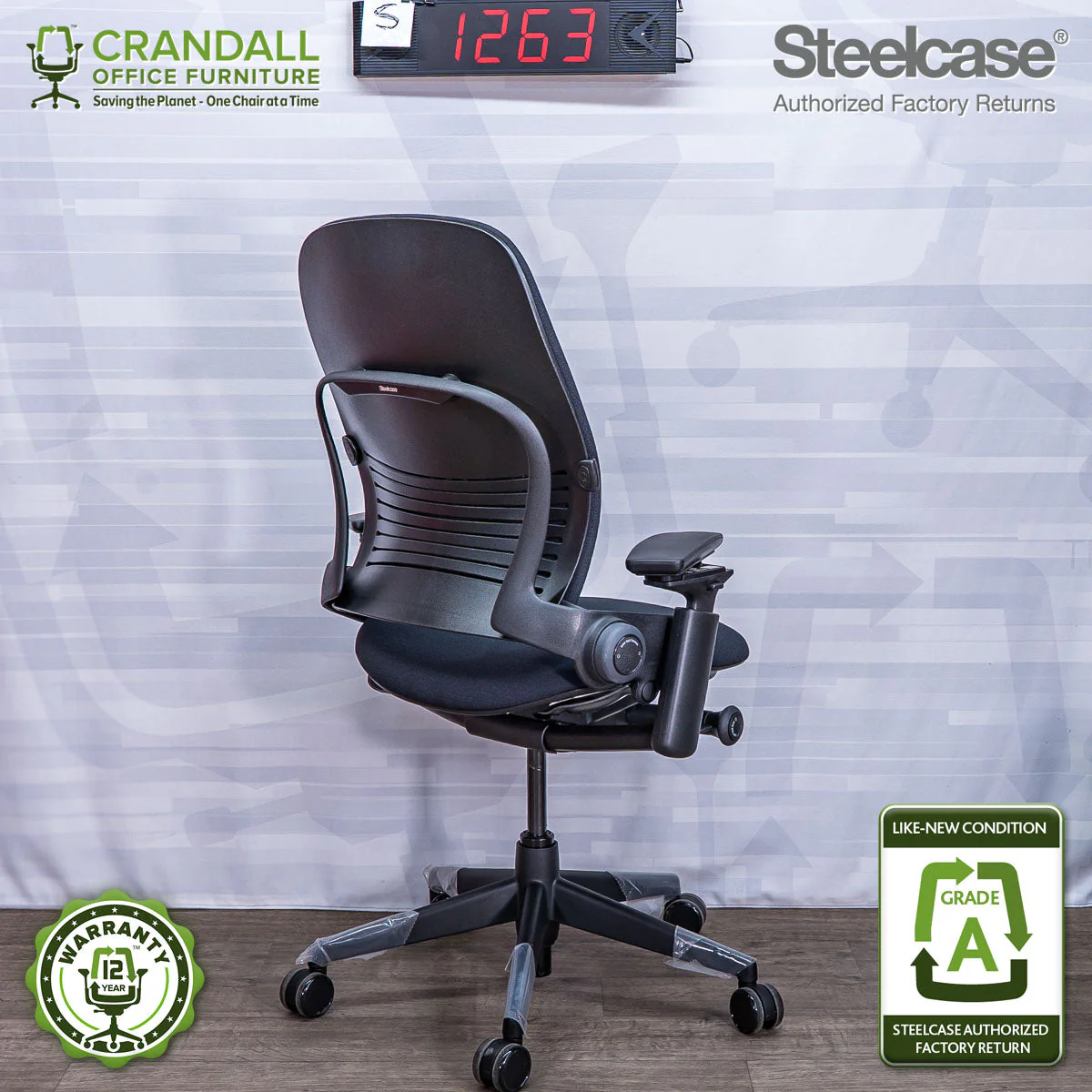 S-1263 - Steelcase V2 Leap - Grade A - Image 2