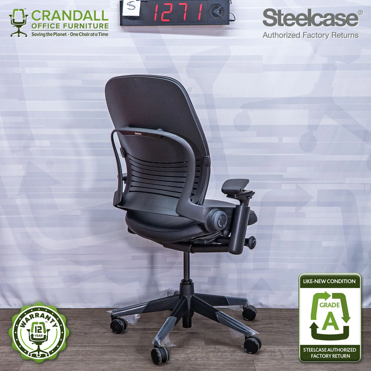S-1271 - Steelcase V2 Leap - Grade A - Image 2