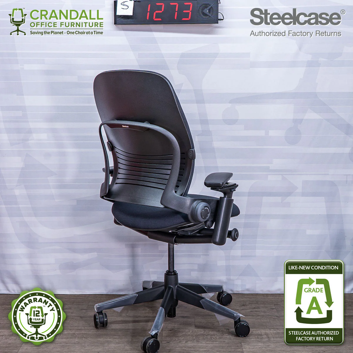 S-1273 - Steelcase V2 Leap - Grade A - Image 2