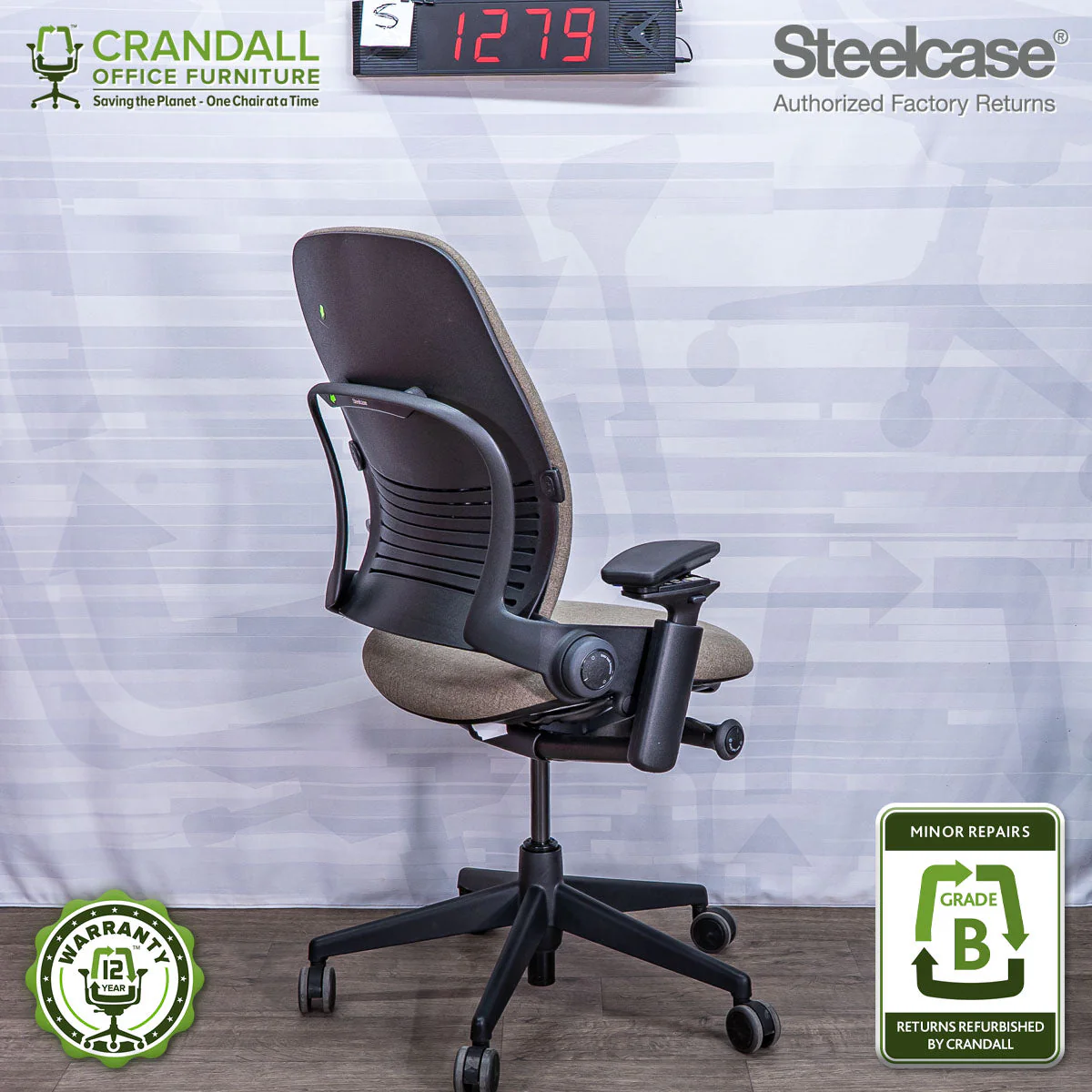 S-1279 - Steelcase V2 Leap - Grade B - Image 2