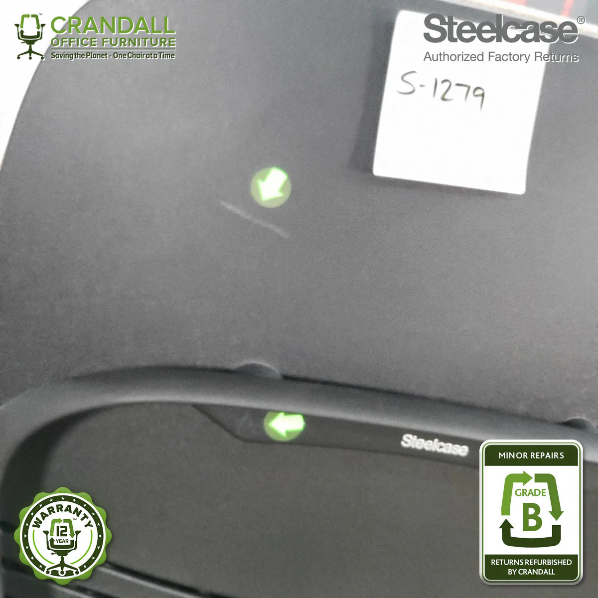 S-1279 - Steelcase V2 Leap - Grade B - Image 3