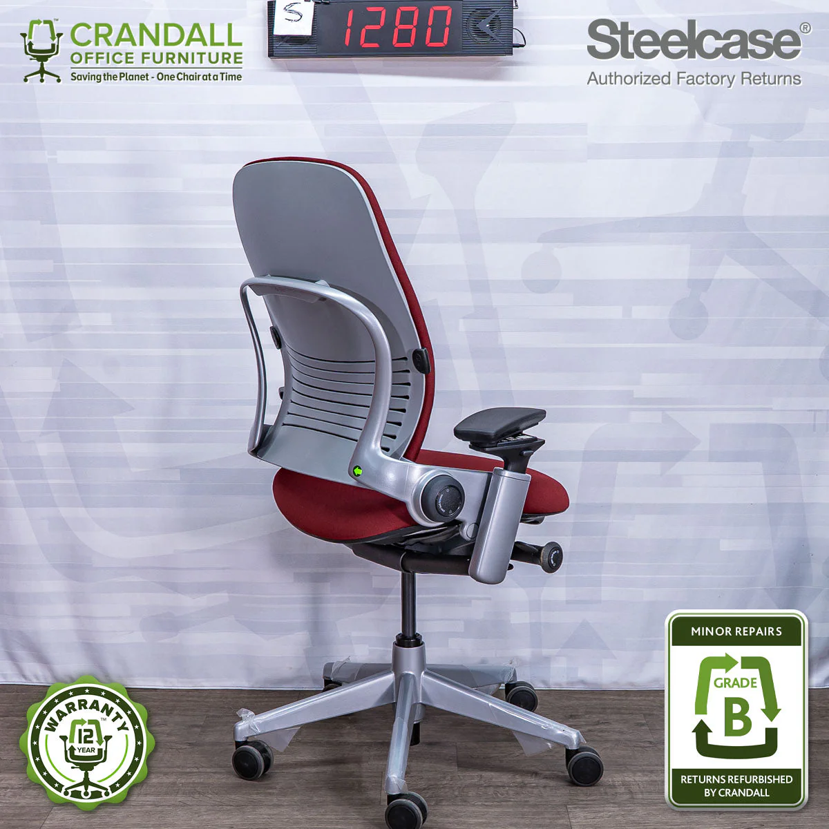 S-1280 - Steelcase V2 Leap - Grade B - Image 2