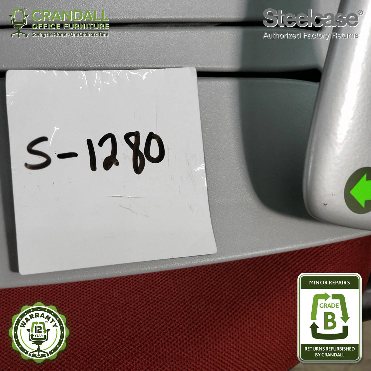 S-1280 - Steelcase V2 Leap - Grade B - Image 3