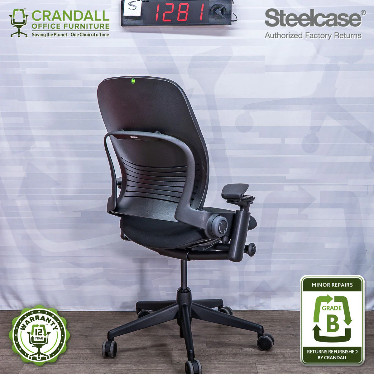 S-1281 - Steelcase V2 Leap - Grade B - Image 2