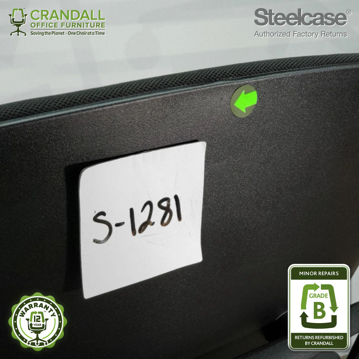 S-1281 - Steelcase V2 Leap - Grade B - Image 3
