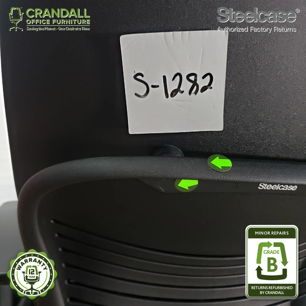 S-1282 - Steelcase V2 Leap - Grade B - Image 3