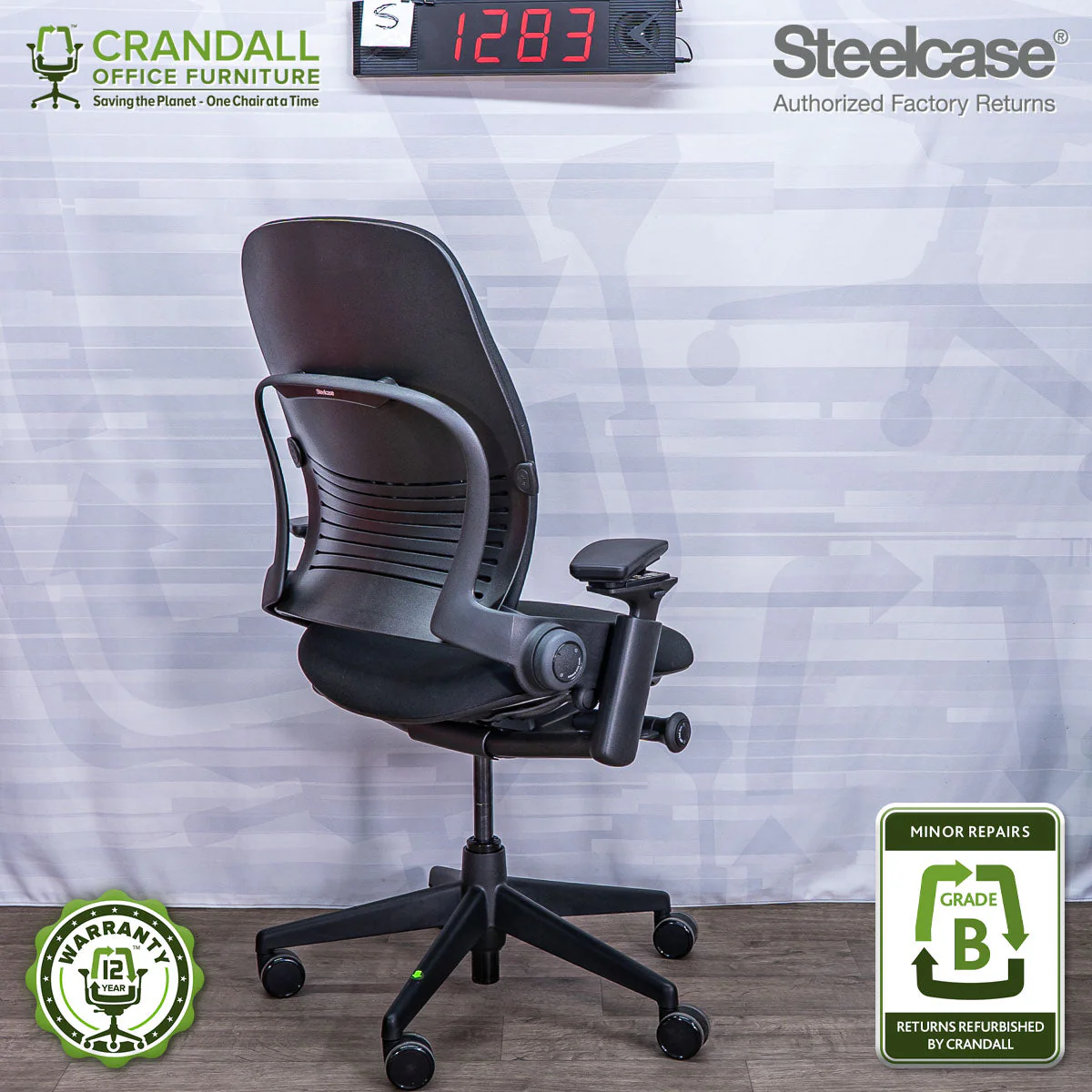 S-1283 - Steelcase V2 Leap - Grade B - Image 2