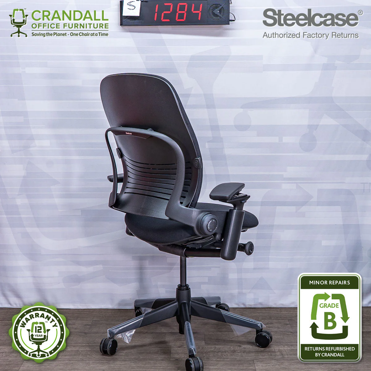 S-1284 - Steelcase V2 Leap - Grade B - Image 2