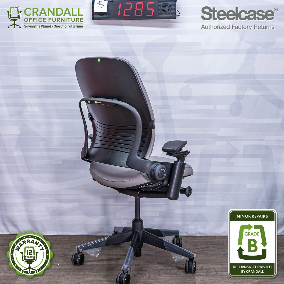 S-1285 - Steelcase V2 Leap - Grade B - Image 2