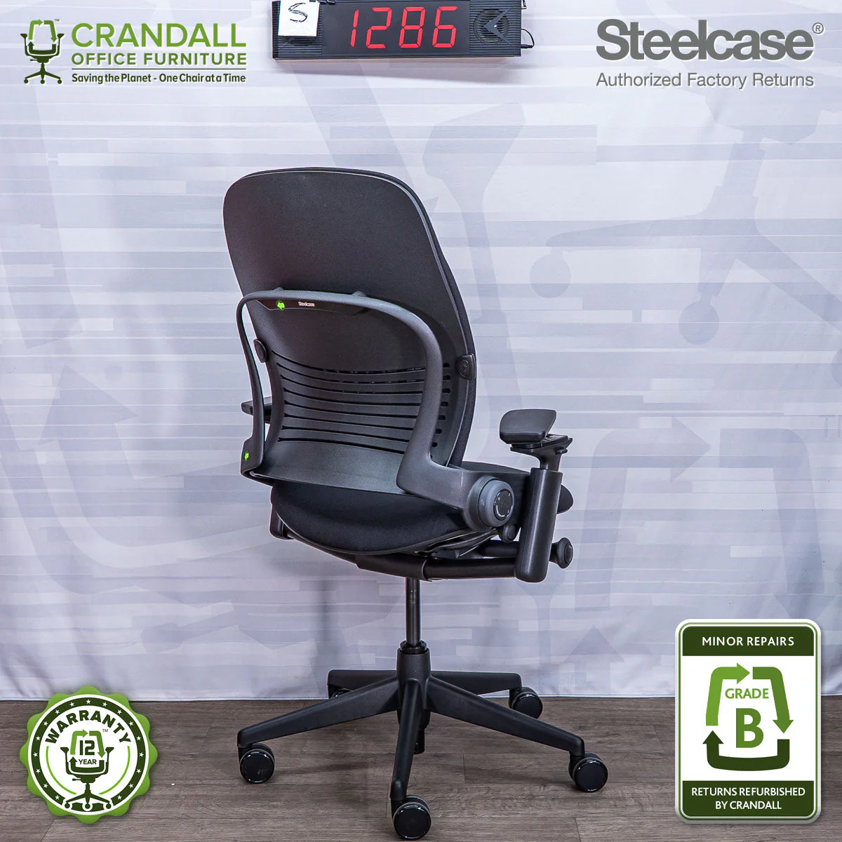 S-1286 - Steelcase V2 Leap - Grade B - Image 2