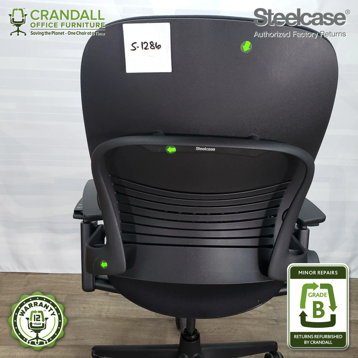 S-1286 - Steelcase V2 Leap - Grade B - Image 3
