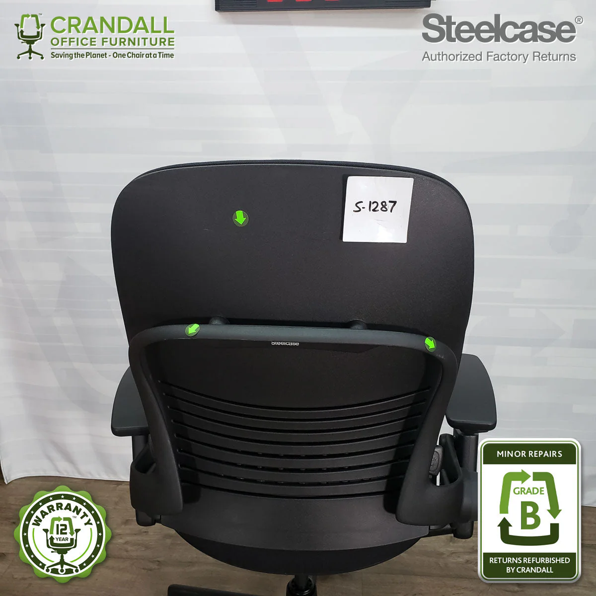 S-1287 - Steelcase V2 Leap - Grade B - Image 3