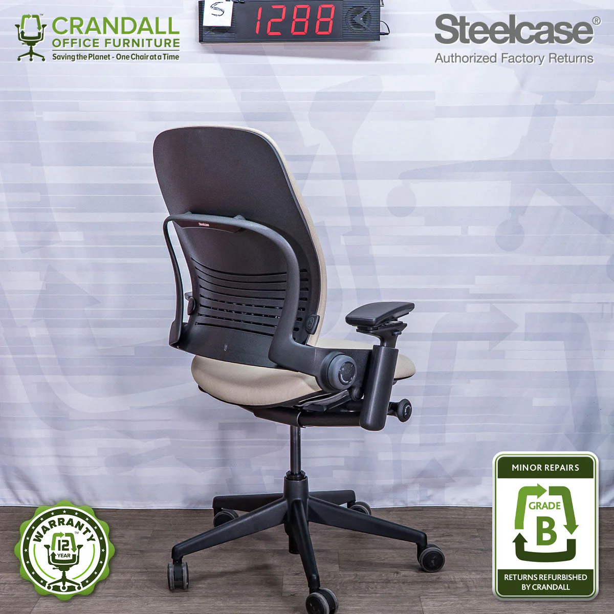 S-1288 - Steelcase V2 Leap - Grade B - Image 2