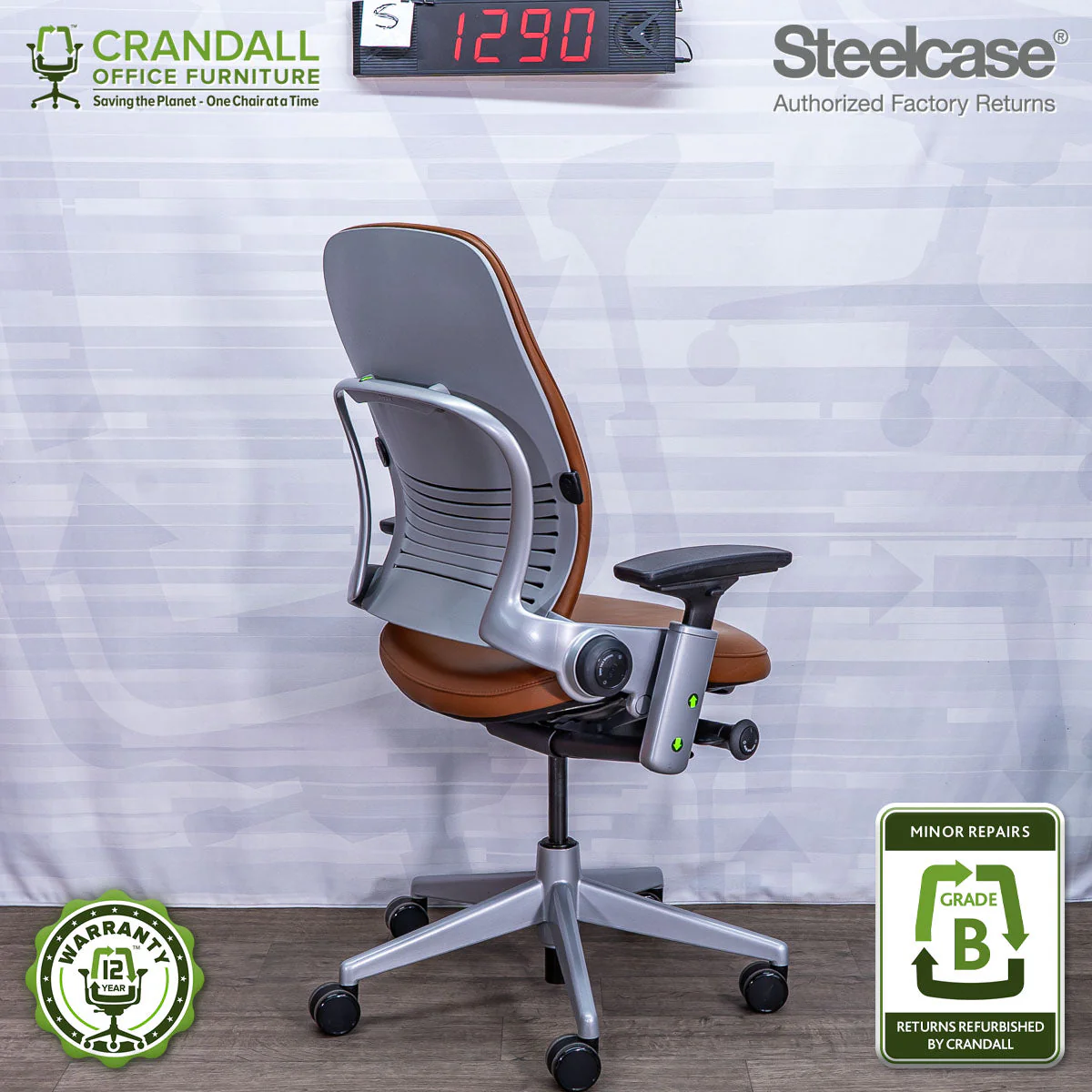S-1290 - Steelcase V2 Leap - Grade B - Image 2