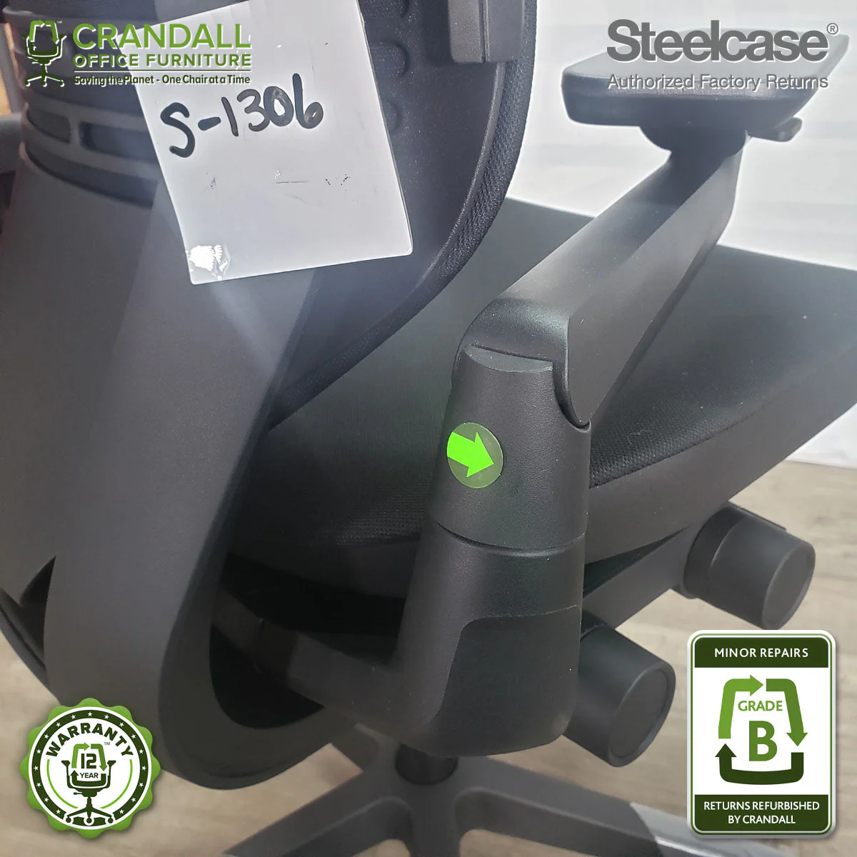 S-1306 - Steelcase Gesture with Headrest - Grade B - Image 3