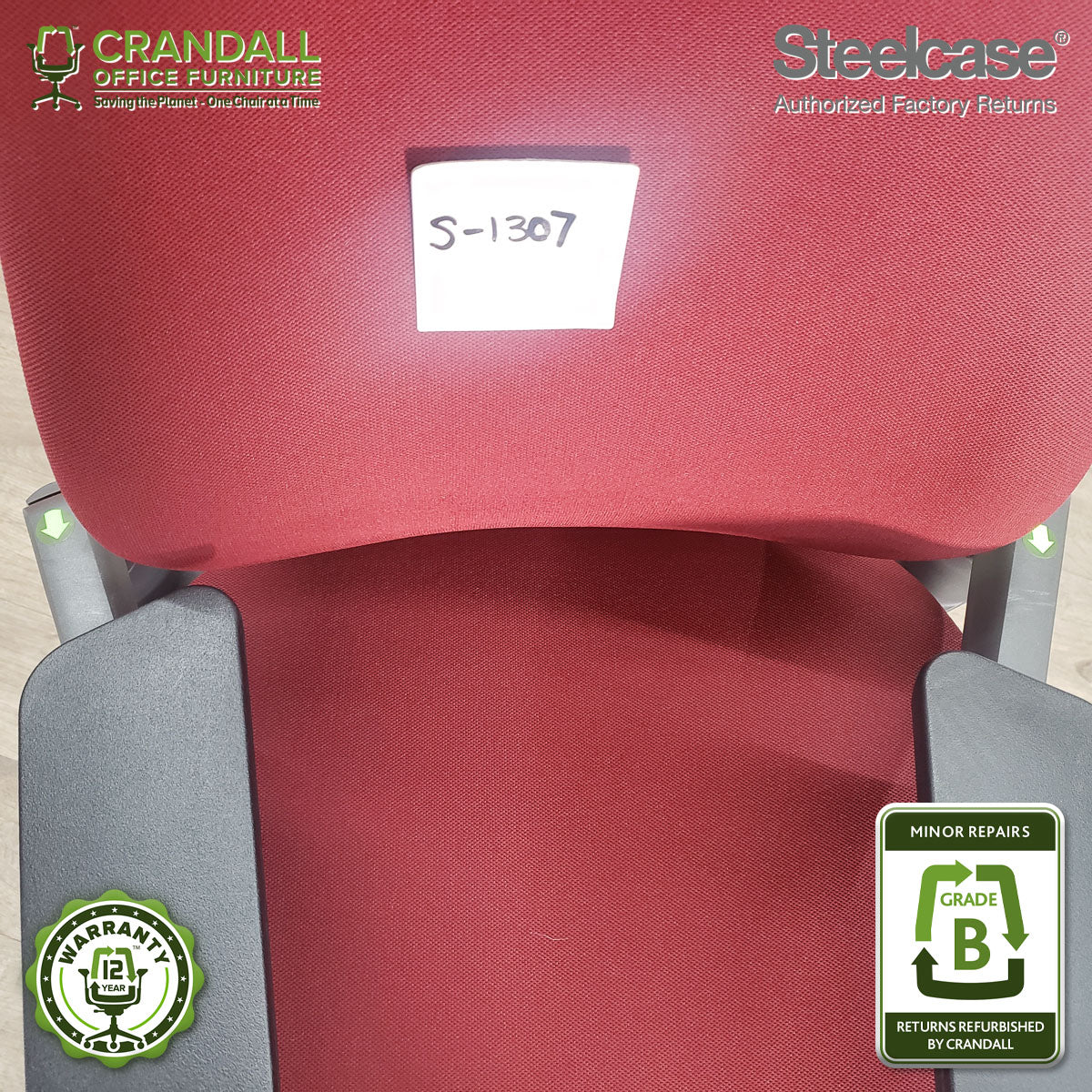 S-1307 - Steelcase Gesture with Headrest - Grade B - Image 3