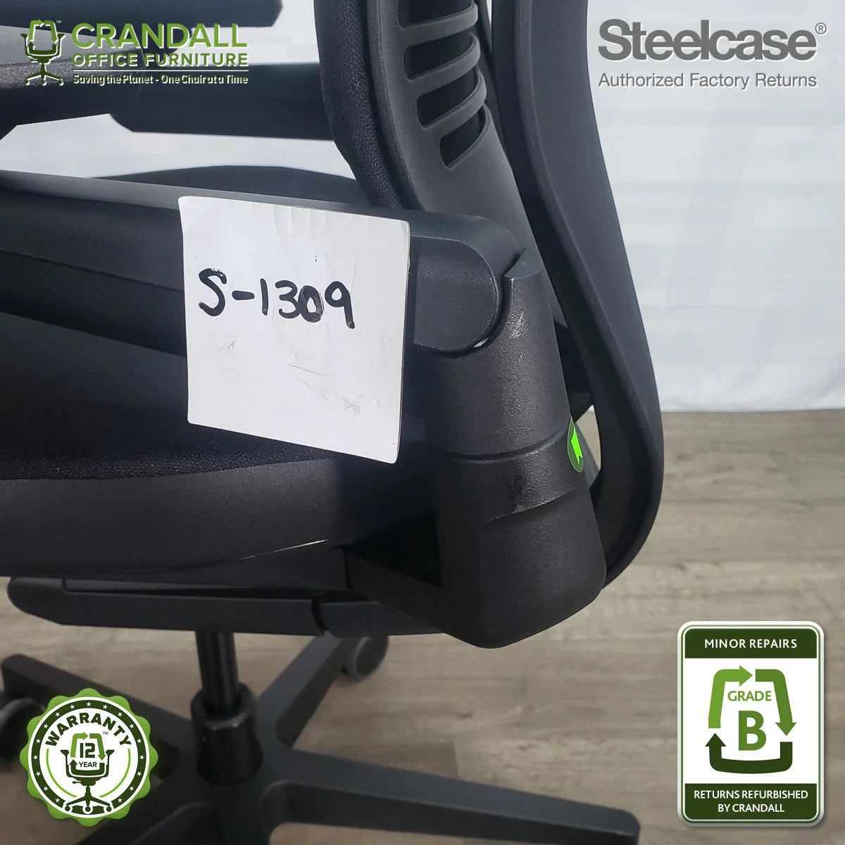 S-1309 - Steelcase Gesture with Headrest - Grade B - Image 3