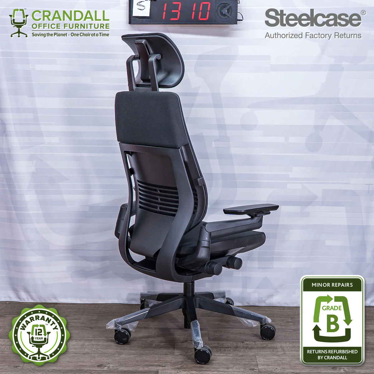 S-1310 - Steelcase Gesture with Headrest - Grade B - Image 2