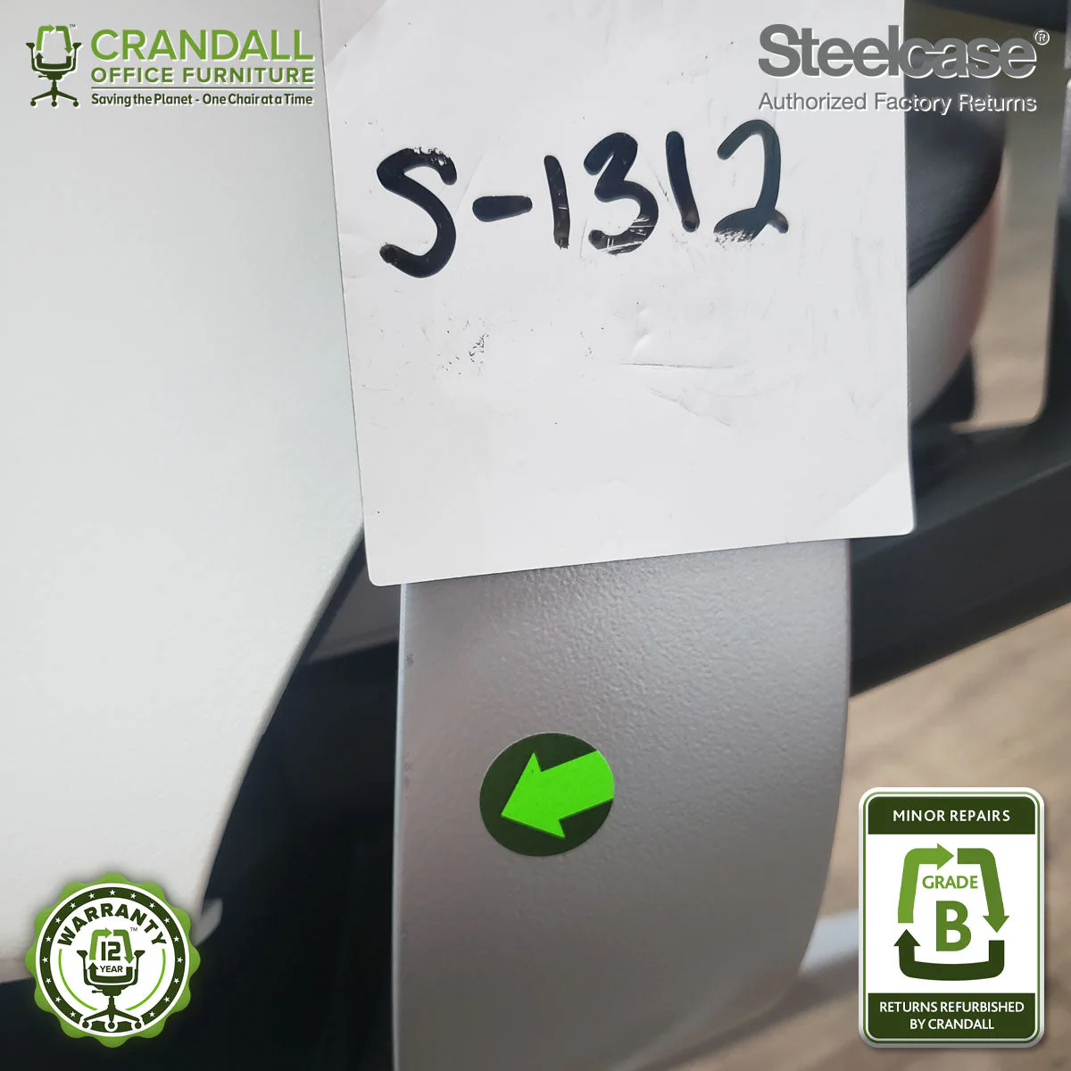 S-1312 - Steelcase Gesture with Headrest - Grade B - Image 4