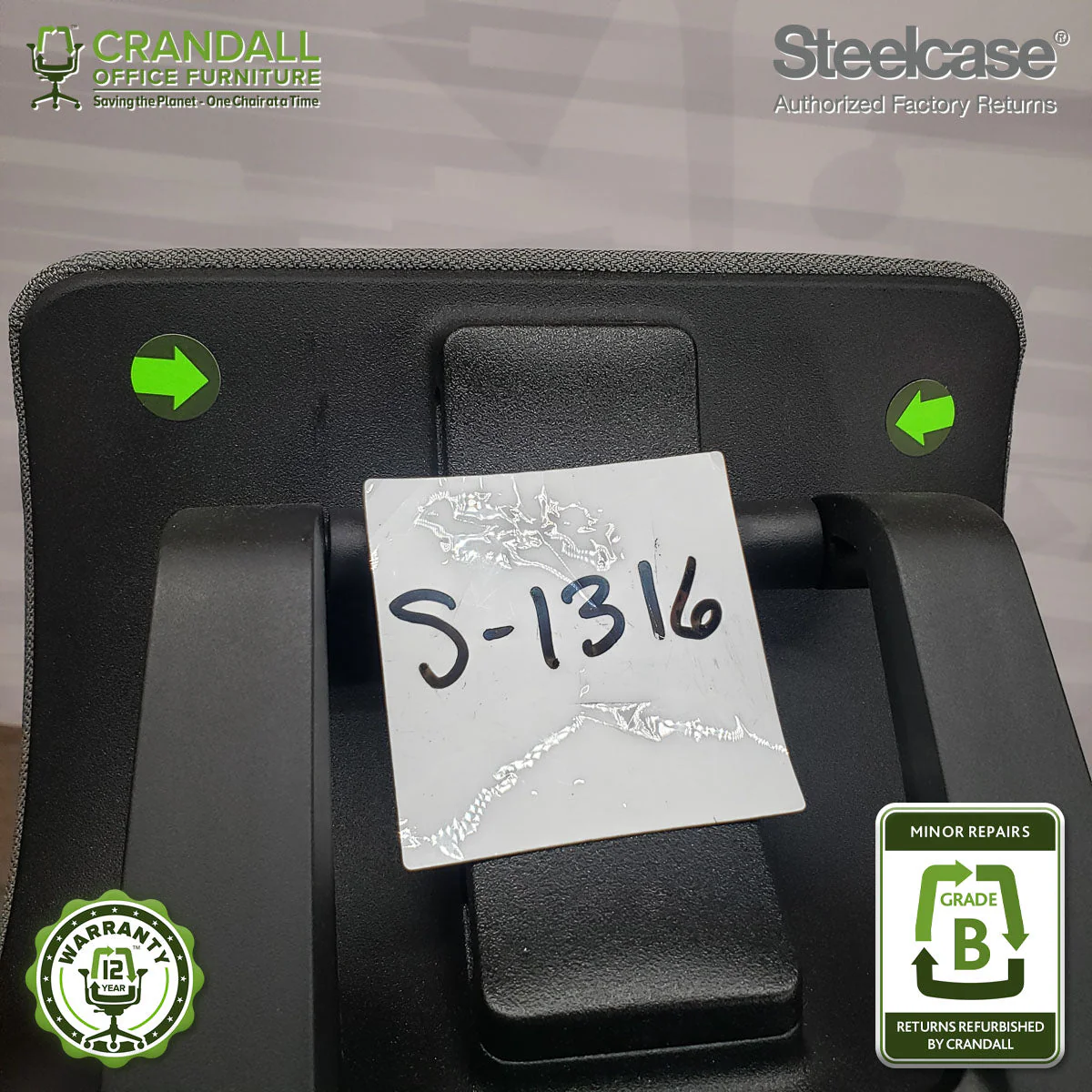 S-1316 - Steelcase Gesture with Headrest - Grade B - Image 3