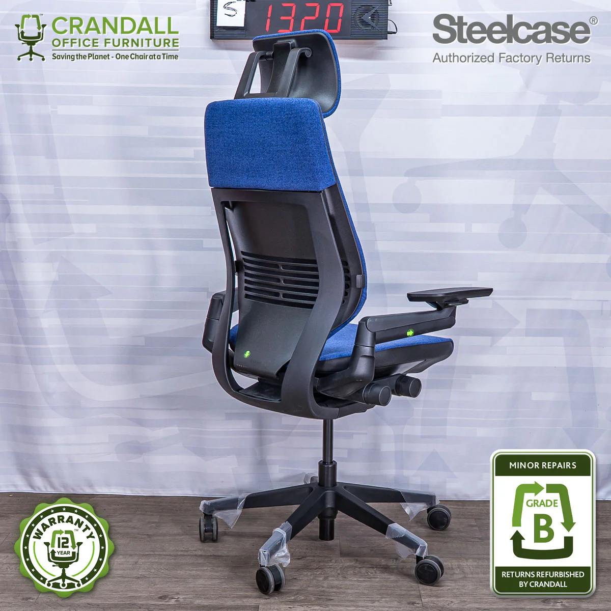 S-1320 - Steelcase Gesture with Headrest - Grade B - Image 2
