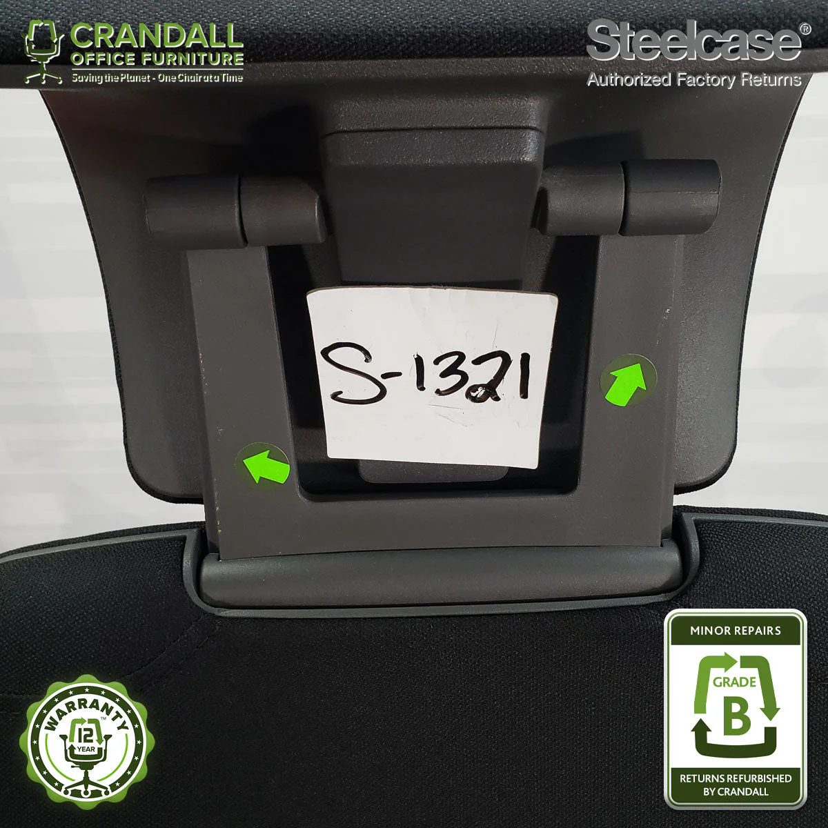 S-1321 - Steelcase Gesture with Headrest - Grade B - Image 3