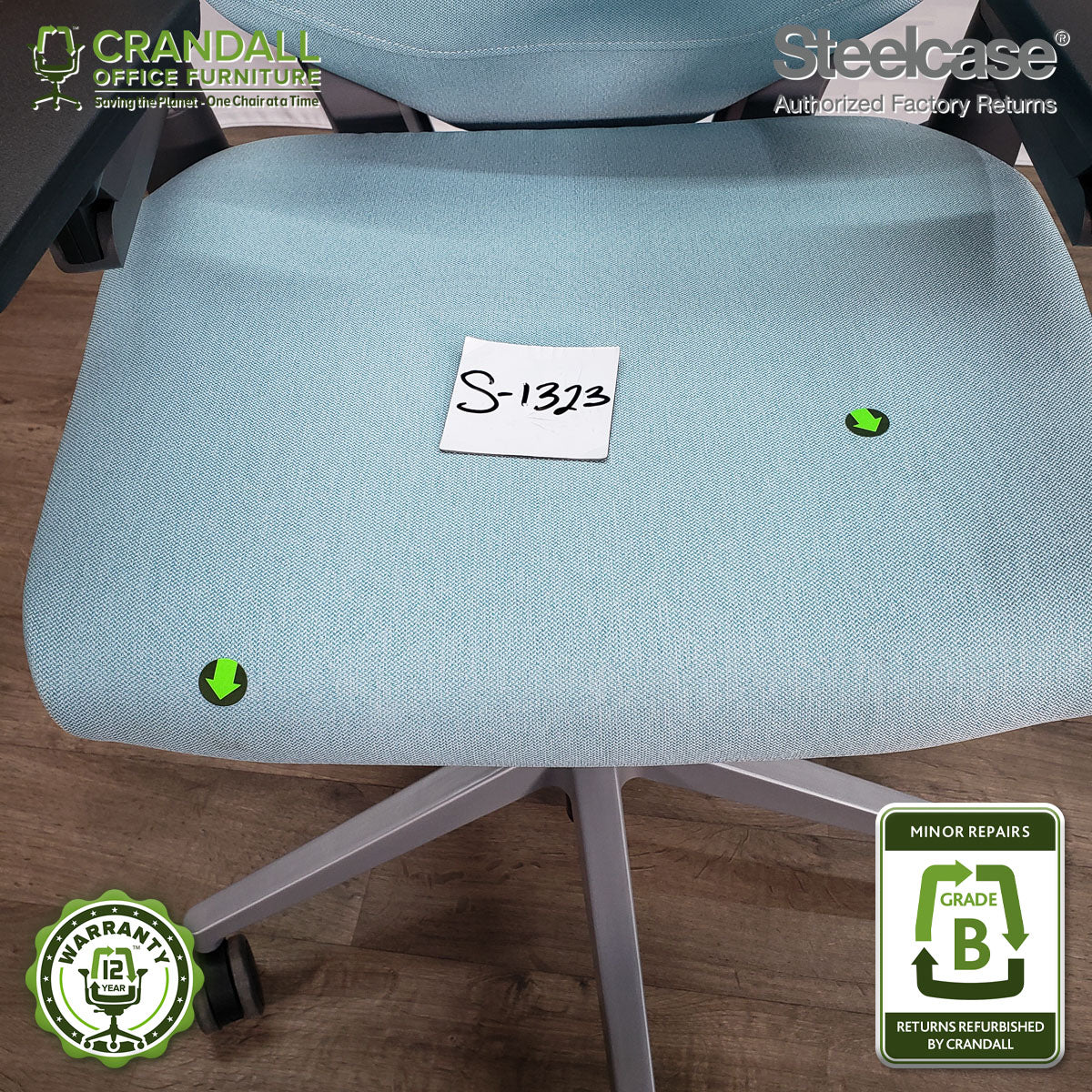 S-1323 - Steelcase Gesture with Headrest - Grade B - Image 3
