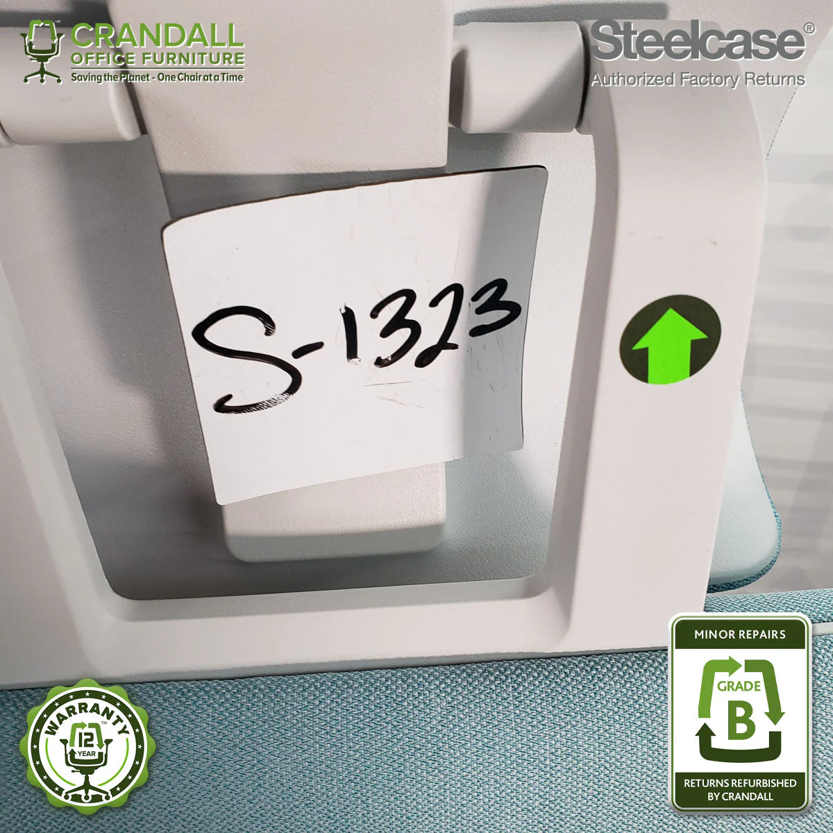 S-1323 - Steelcase Gesture with Headrest - Grade B - Image 4