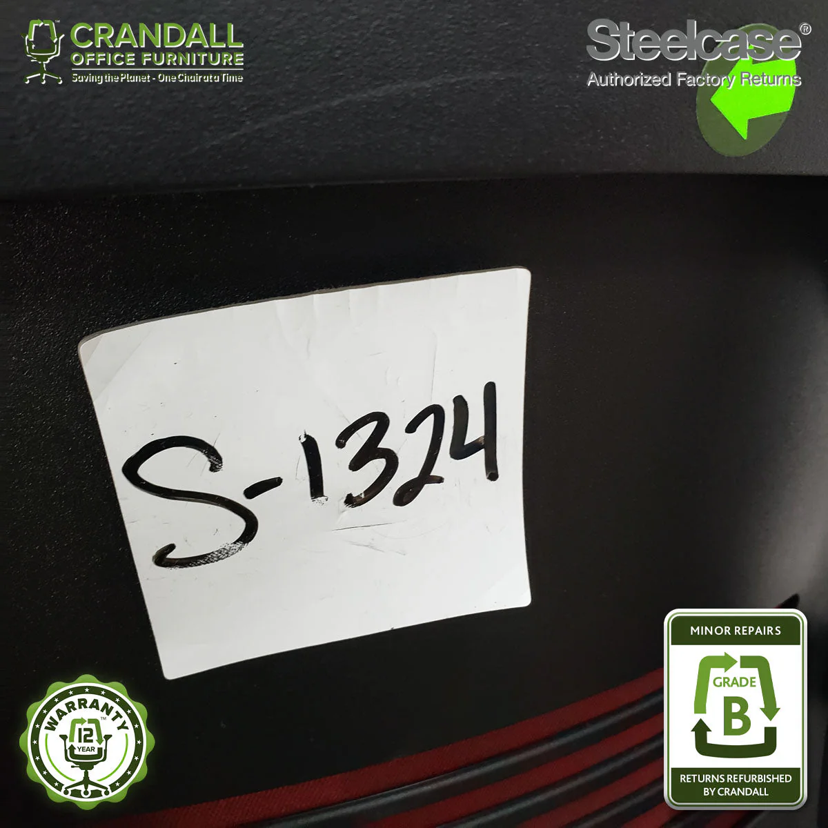 S-1324 - Steelcase Gesture with Headrest - Grade B - Image 4