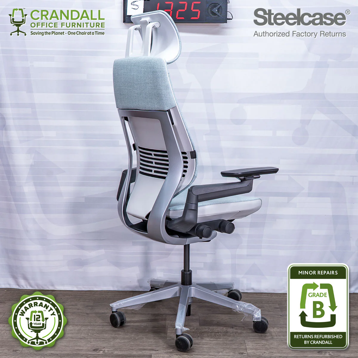 S-1325 - Steelcase Gesture with Headrest - Grade B - Image 2