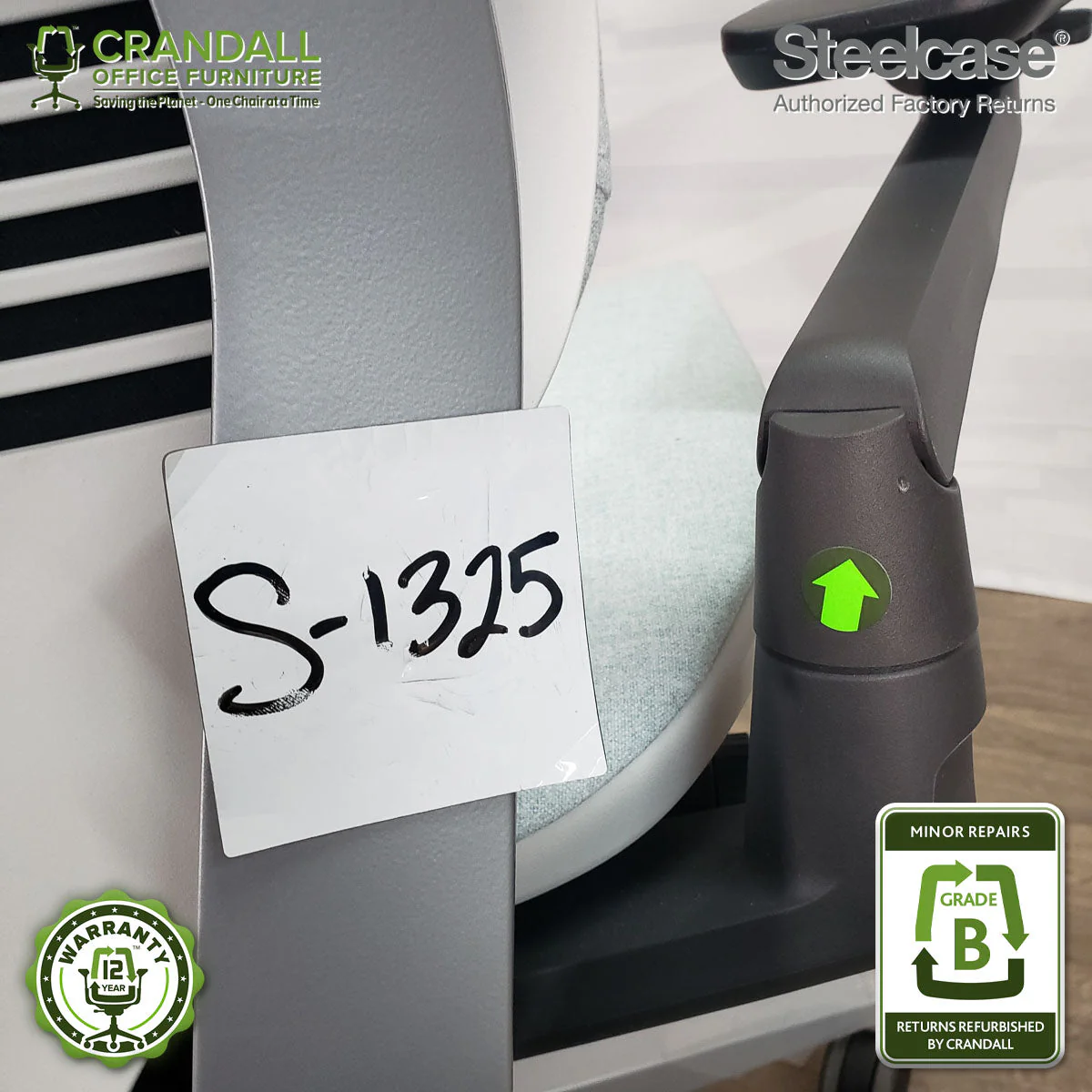 S-1325 - Steelcase Gesture with Headrest - Grade B - Image 3