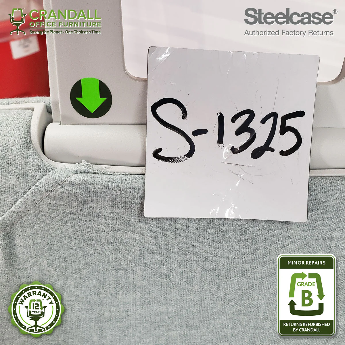 S-1325 - Steelcase Gesture with Headrest - Grade B - Image 4