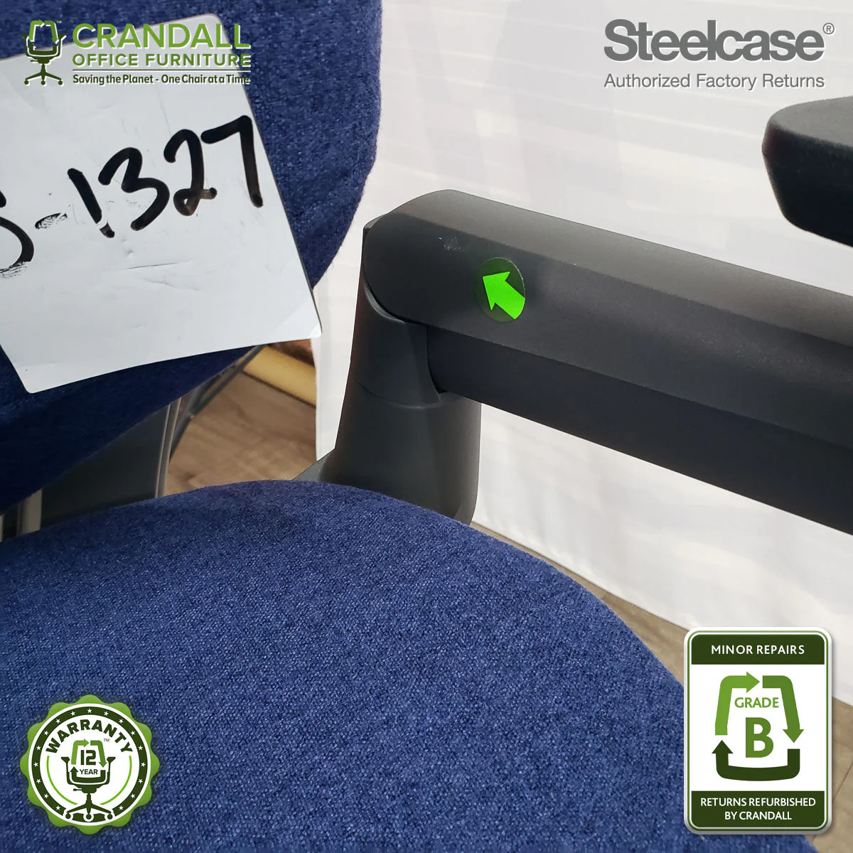 S-1327 - Steelcase Gesture with Headrest - Grade B - Image 3