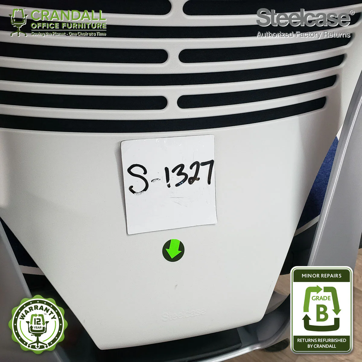 S-1327 - Steelcase Gesture with Headrest - Grade B - Image 4