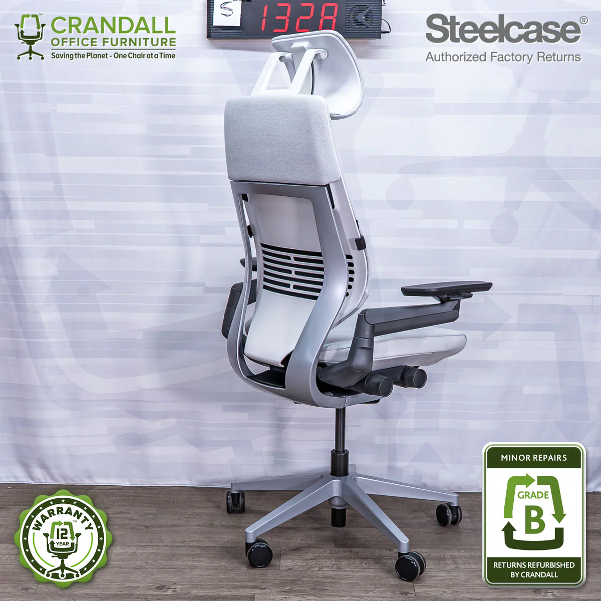 S-1328 - Steelcase Gesture with Headrest - Grade B - Image 2