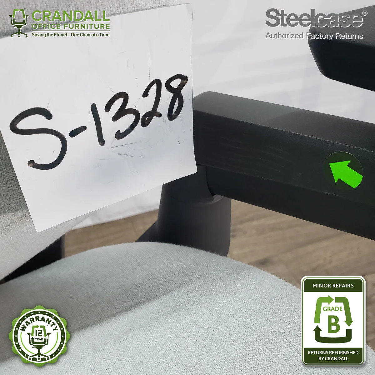 S-1328 - Steelcase Gesture with Headrest - Grade B - Image 3