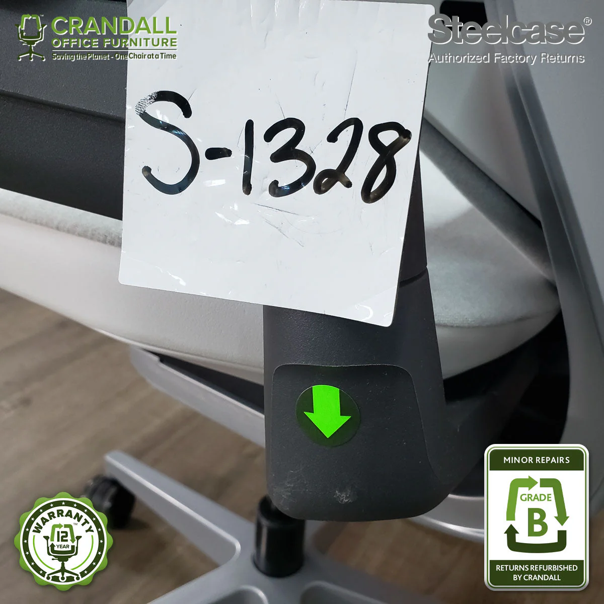 S-1328 - Steelcase Gesture with Headrest - Grade B - Image 4
