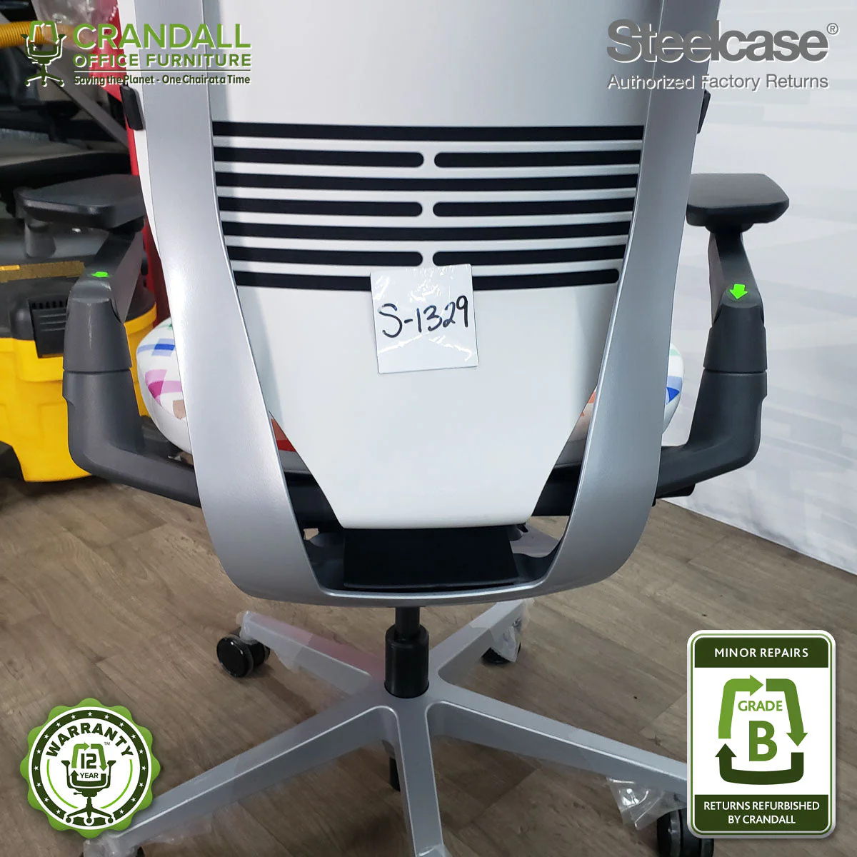 S-1329 - Steelcase Gesture with Headrest - Grade B - Image 3