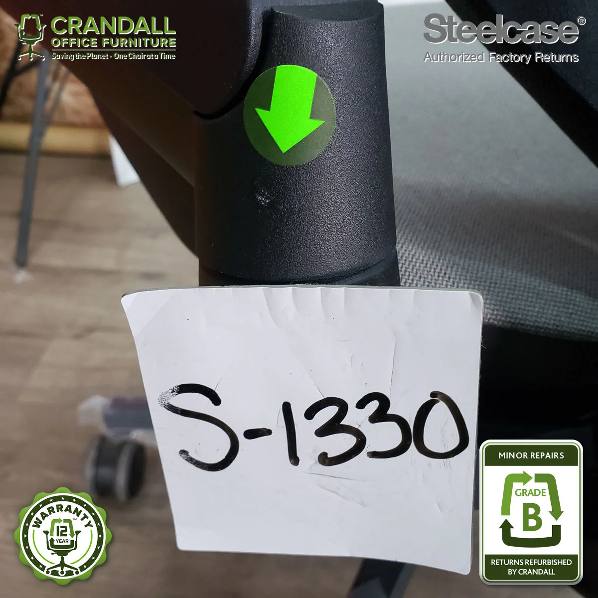 S-1330 - Steelcase Gesture with Headrest - Grade B - Image 3