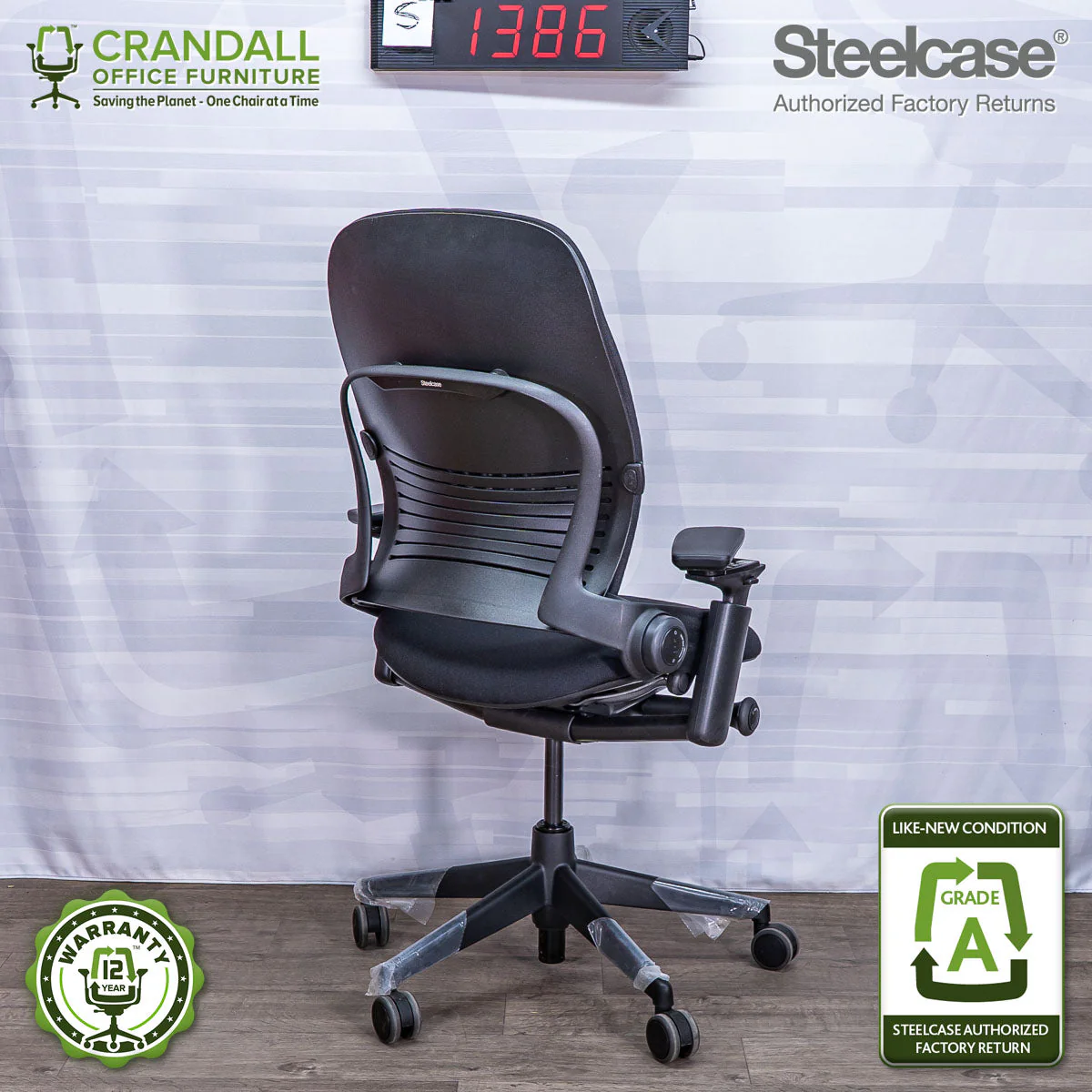 S-1386 - Steelcase V2 Leap  - Grade A - Image 2