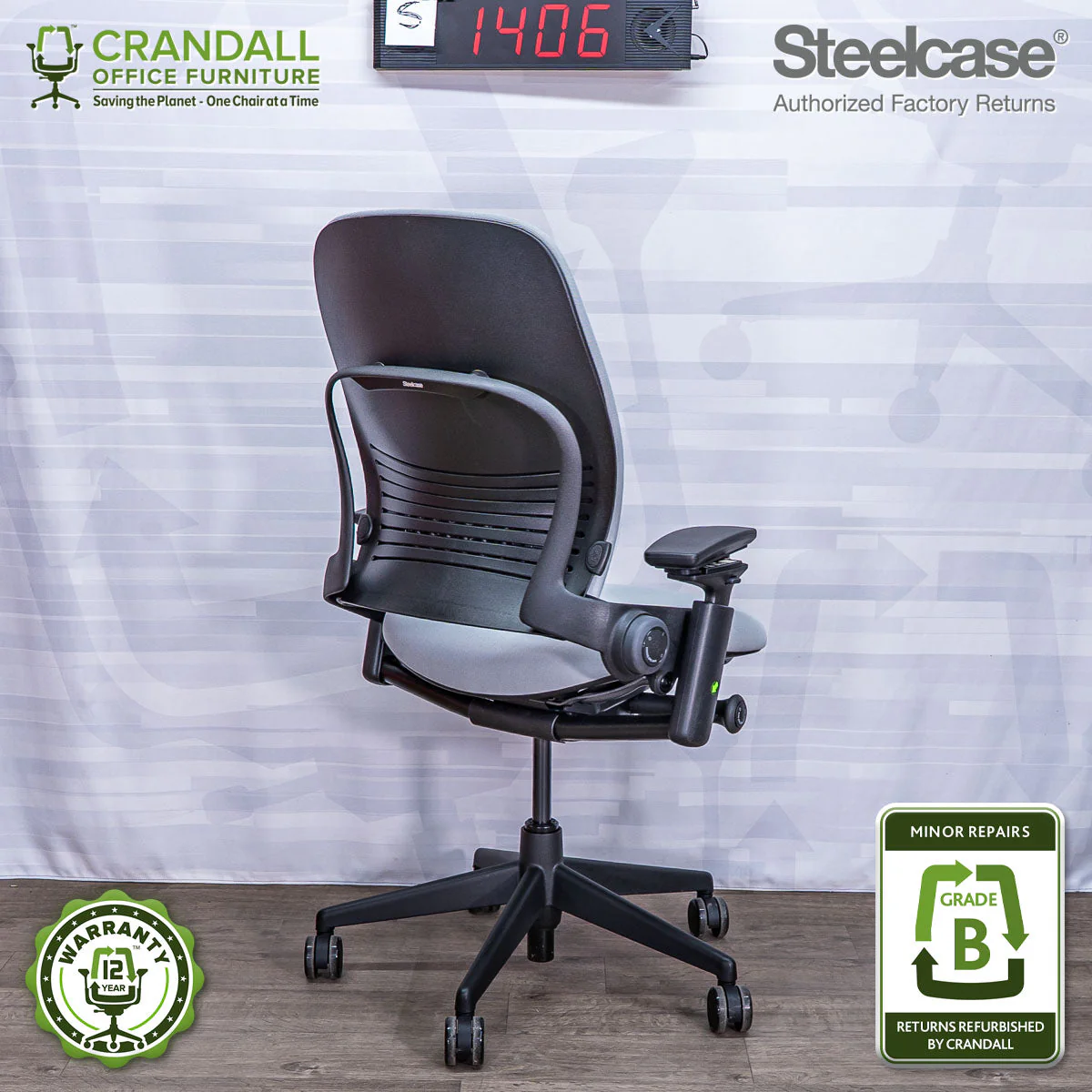 S-1406 - Steelcase V2 Leap  - Grade B - Image 2