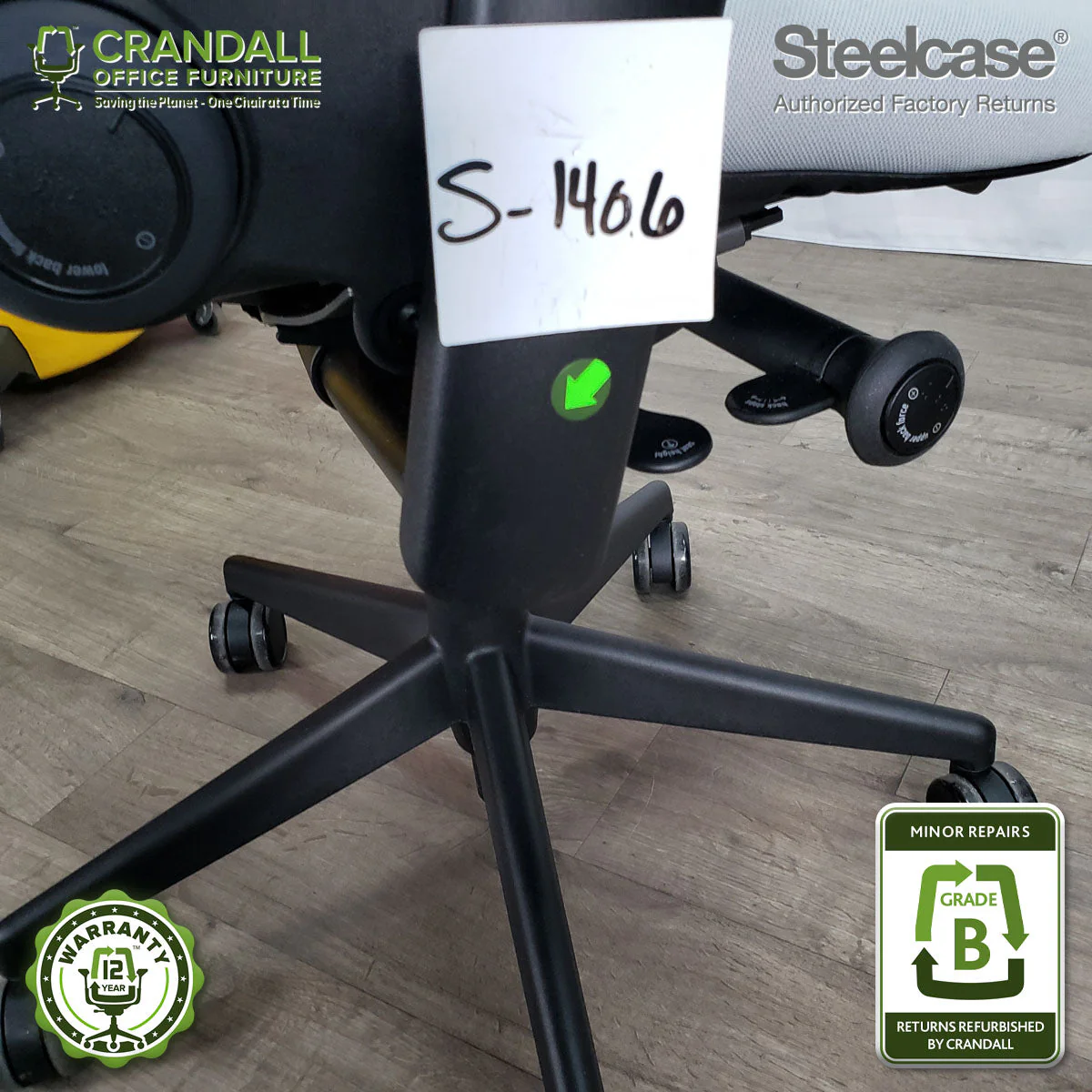 S-1406 - Steelcase V2 Leap  - Grade B - Image 3