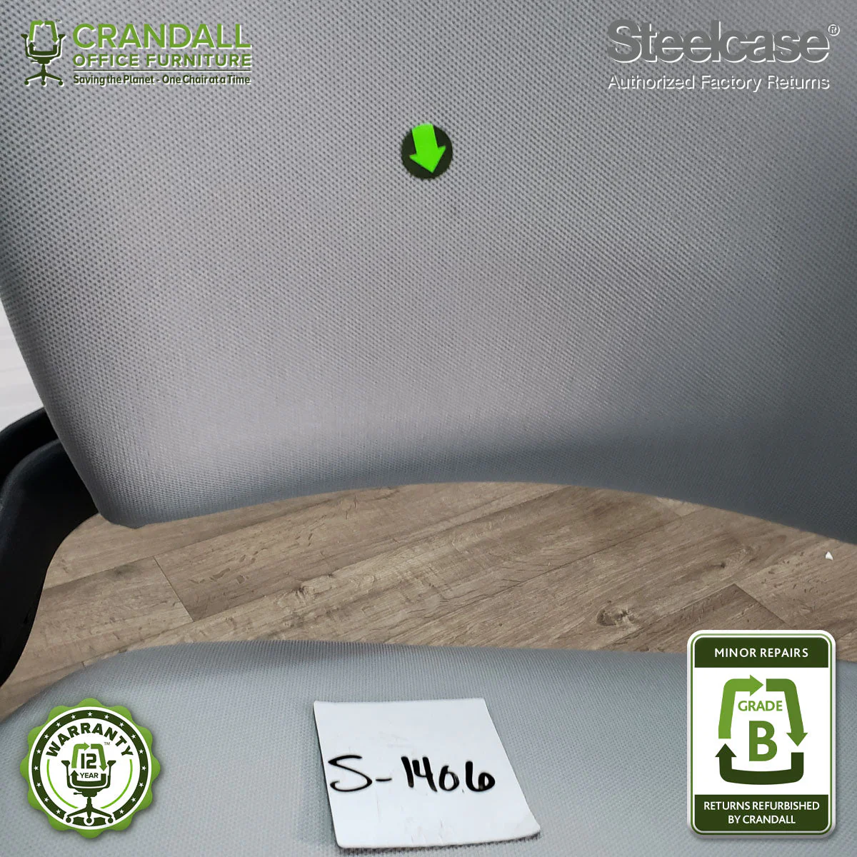 S-1406 - Steelcase V2 Leap  - Grade B - Image 4