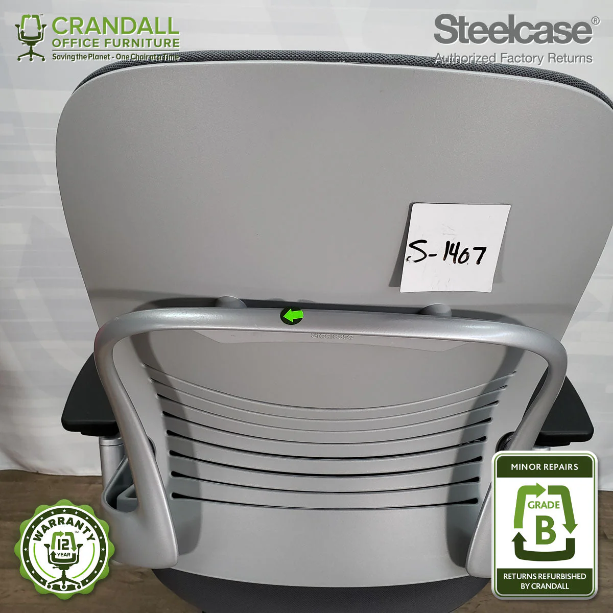 S-1407 - Steelcase V2 Leap  - Grade B - Image 3