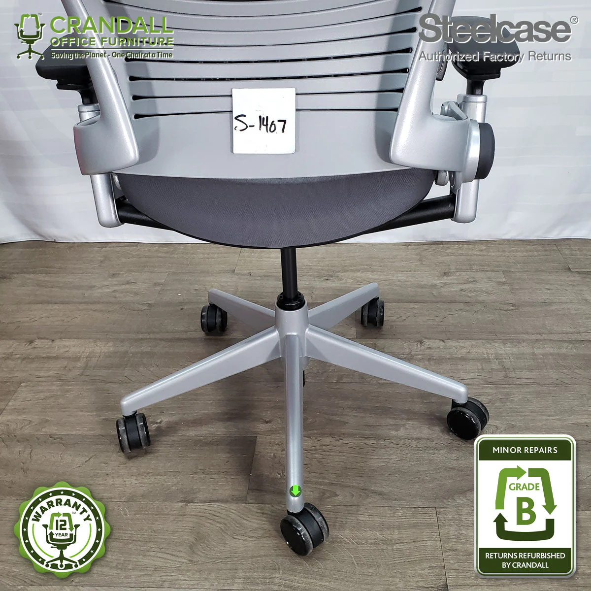 S-1407 - Steelcase V2 Leap  - Grade B - Image 4