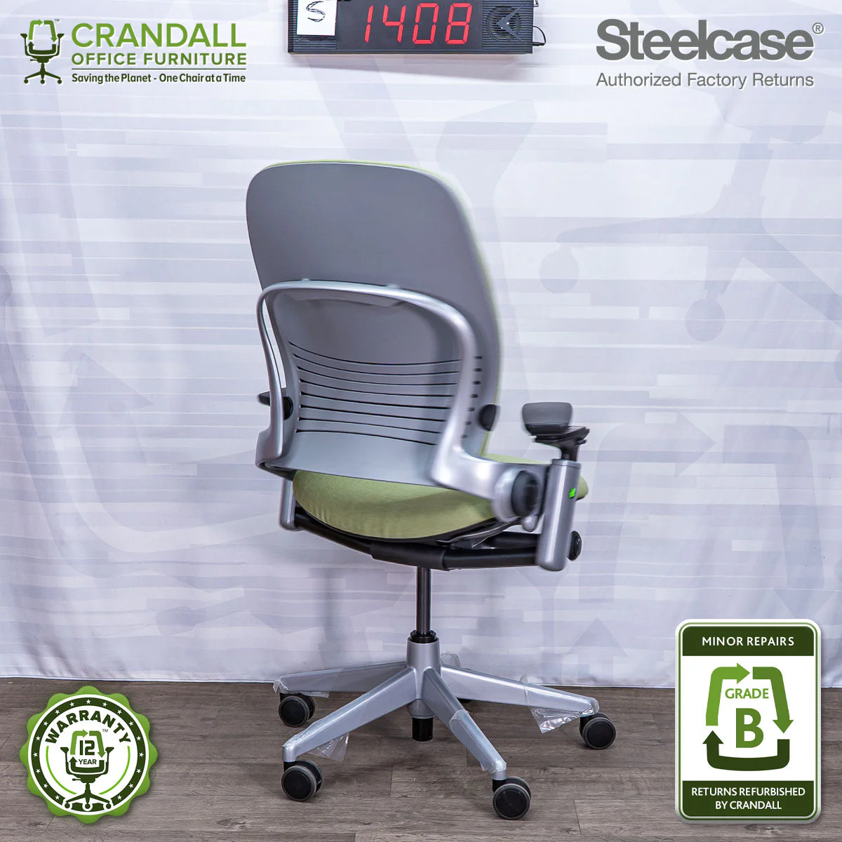 S-1408 - Steelcase V2 Leap  - Grade B - Image 2