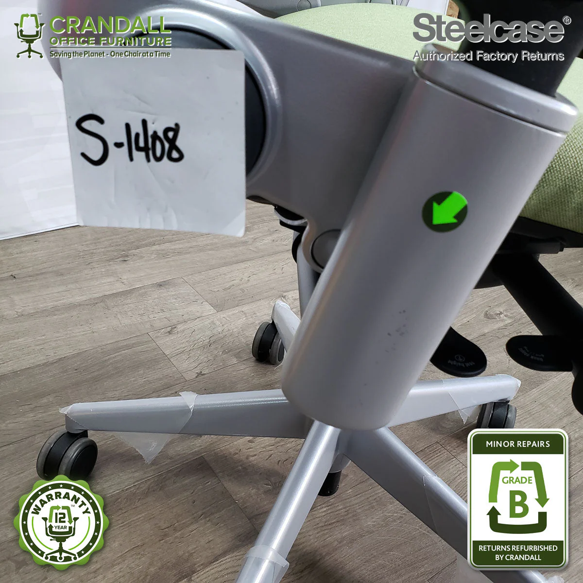 S-1408 - Steelcase V2 Leap  - Grade B - Image 3